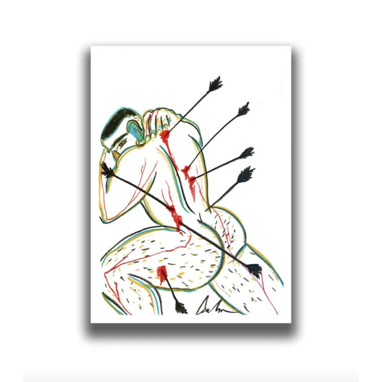 PRINT SAINT SEBASTIAN LYING DOWN