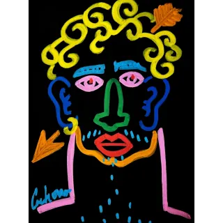 "NEON BOY" – a unique, signed original created with acrylics on paper.