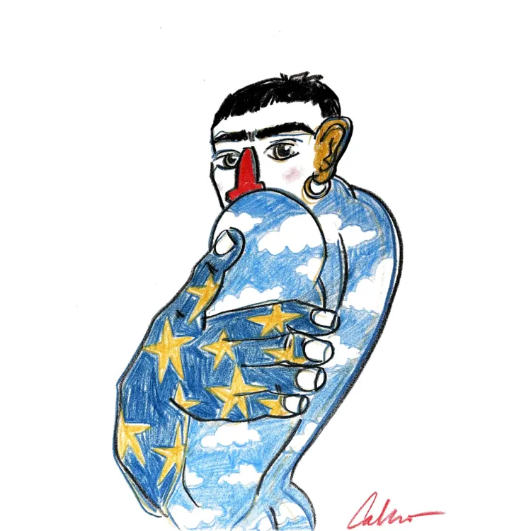 "STARMAN" – a unique, signed original created with wax crayons on paper.