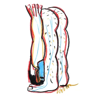 "A DIFFERENT VISION I" – a unique, signed original created with wax crayons on paper.