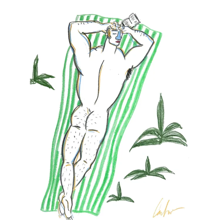 "SUMMERTIME GREEN" – a unique, signed original created with wax crayons on paper.