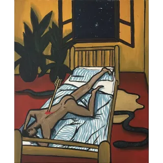 "SAINT SEBASTIAN IN THE NIGHT" – a unique, signed original painting