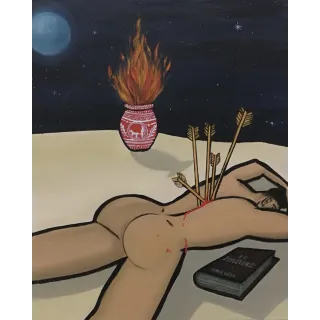 "SAINT SEBASTIAN IN THE DESERT" – a unique, signed original painting