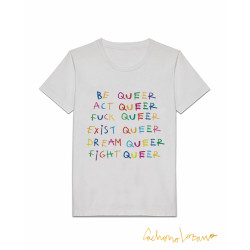 BE QUEER WHITE TSHIRT