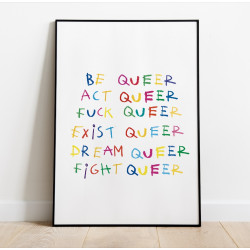 BE QUEER BIG A1 PRINT...