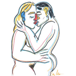 CLARA AND ELISA KISSING