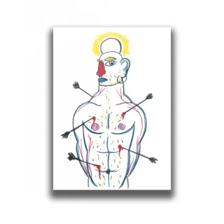 SAINT SEBASTIAN IN COLOR PRINT