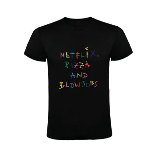 NETFLIX, PIZZA AND BLOWJOBS CAMISETA