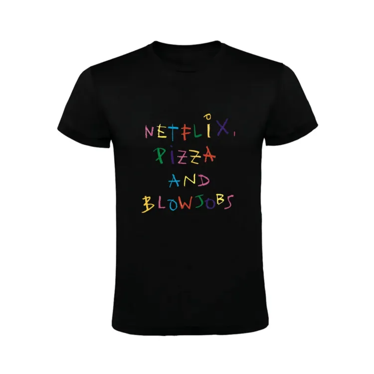 NETFLIX, PIZZA AND BLOWJOBS CAMISETA