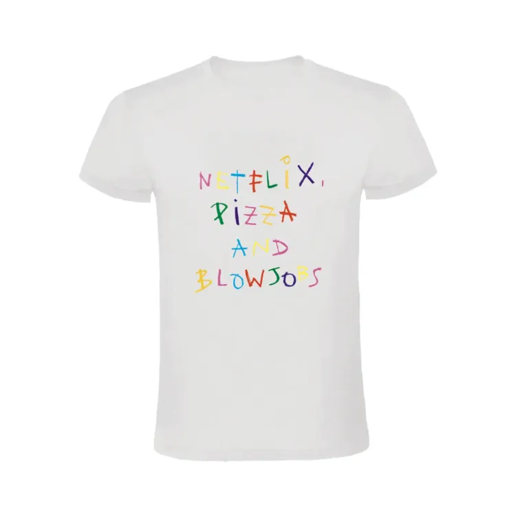 NETFLIX, PIZZA AND BLOWJOBS CAMISETA