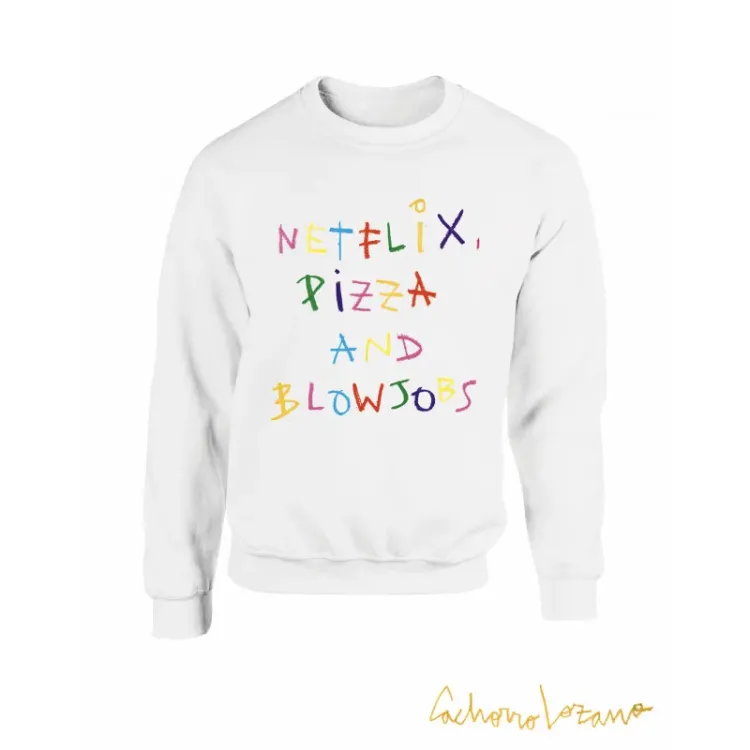 NETFLIX, PIZZA AND BLOWJOBS SUDADERA